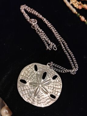 Sand Dollar Pendant Necklace Pewter